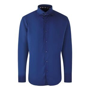 Aquascutum Mens Logo Branded Long-Sleeved Shirt / Navy Blue